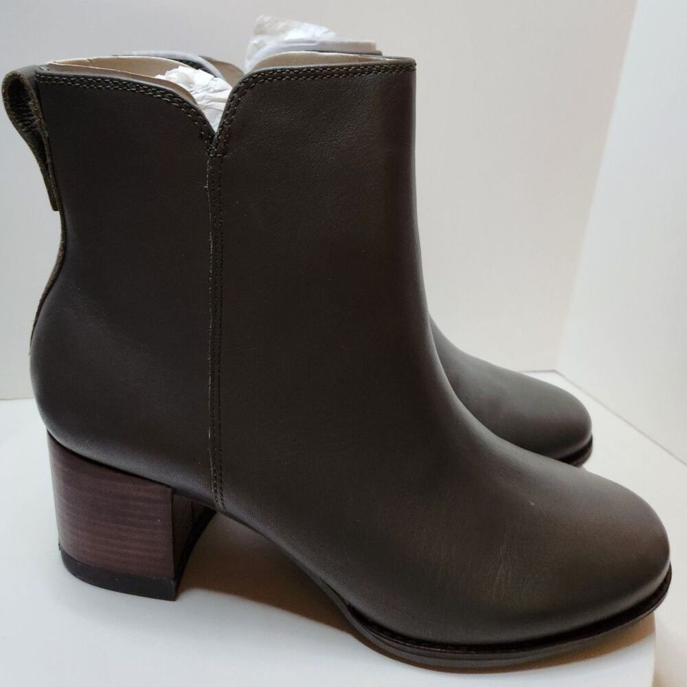 Sperry Seaport Heel Bootie Women’s 12 Olive Heeled Ankle Boot